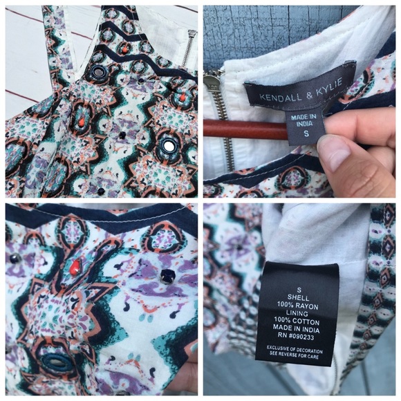 Kendall & Kylie 🌵 Embellished Boho Print Crop Top - Picture 7 of 8